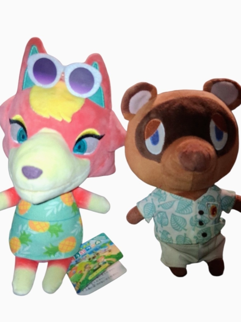 Nintendo Pink & Brown Fox and Bear Plush Pair